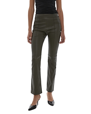 helmut lang cropped flared leather pants