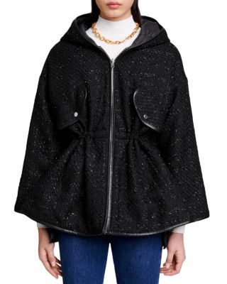 Maje Gangzidamy Reversible Tweed Quilted Hooded Coat Bloomingdale's