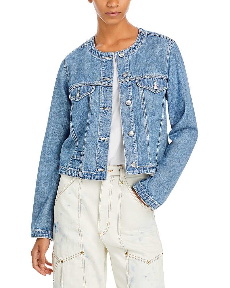 Rag & Bone Featherweight Cora Collarless Denim Jacket In Beverlys