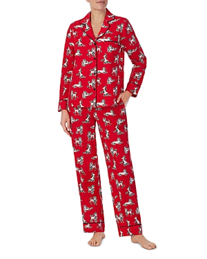 Shop Kate Spade New York Long Sleeve Pajama Set In Red/port