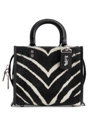 COACH Rogue 20 Zebra Print Calf Hair Top Handle Bag