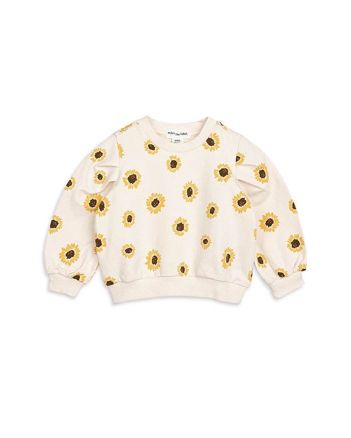 Miles The Label Girls' Sunflower Print French Terry Sweatshirt - Little ...