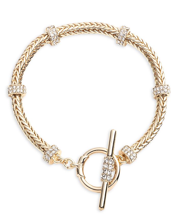 Ralph Lauren Pavé Roundel Flex Bracelet in Gold Tone