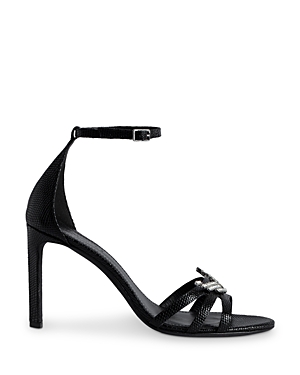 ZADIG & VOLTAIRE WOMEN'S AMEE WING EMBOSSED ANKLE STRAP HIGH HEEL SANDALS