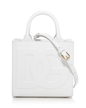 Shop Dolce & Gabbana Daily Leather Small Tote In Optic White
