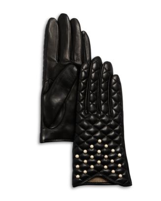 PonkoUGG Leather Quilted Logo Glove Bloomingdale's Fancy Quilted Leather Gloves - Exclusive