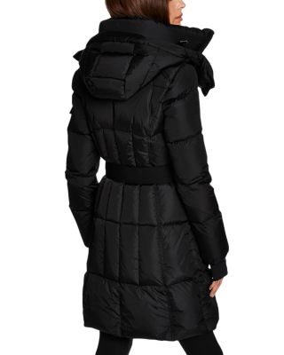Noho Belted Hooded Long Puffer Coat
