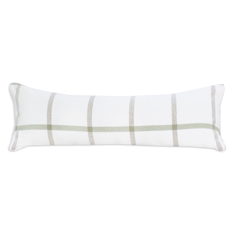 Pom Pom At Home Copenhagen Plaid Cushion In White/olive