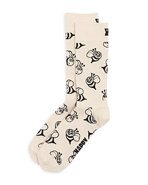 Shop Happy Socks Bees Crew Socks In White