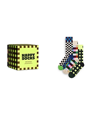 Shop Happy Socks Check It Out Crew Socks Gift Set, Pack Of 3 In White