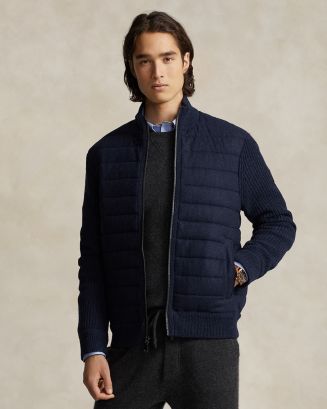 Polo Ralph Lauren Wool & Cashmere Mixed Media Zip Cardigan 