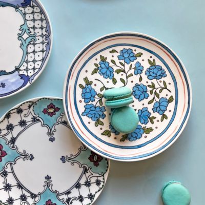 H. Bachelor Button 8" Salad Dessert Plate