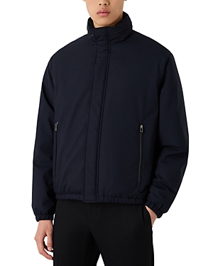 Shop Emporio Armani Blouson Jacket In Solid Blue