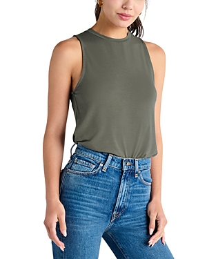 Splendid Curve Hem Tank In V Olv Brn