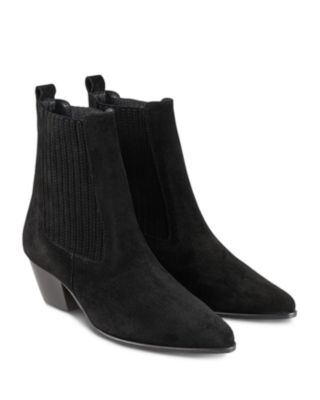 Sandro Leather Ankle Boots With Elastic In Black