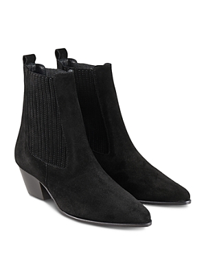 Shop Sandro Women's Amelya Pointed Toe High Heel Booties In Black
