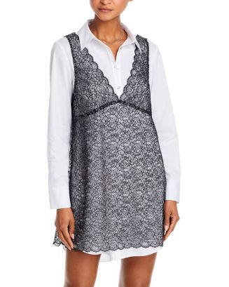 Cinq à Sept Women's Lynn Cotton Mini Dress - Tiered Skirt With Bow Details
