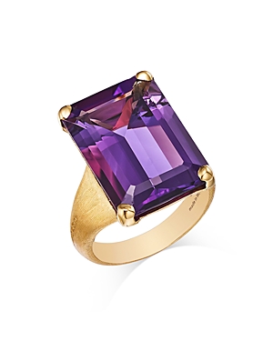 Marco Bicego 18k Yellow Gold Unico Amethyst Statement Ring In Purple/gold