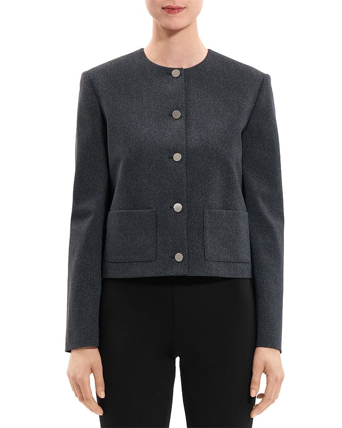 Theory Cropped Tweed Jacket | Bloomingdale's