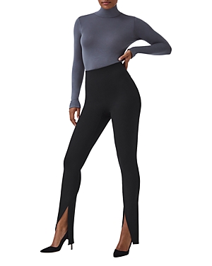 Spanx Perfect Front Slit Legging In Classic Black