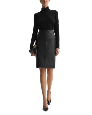 Raya Leather Pencil Skirt