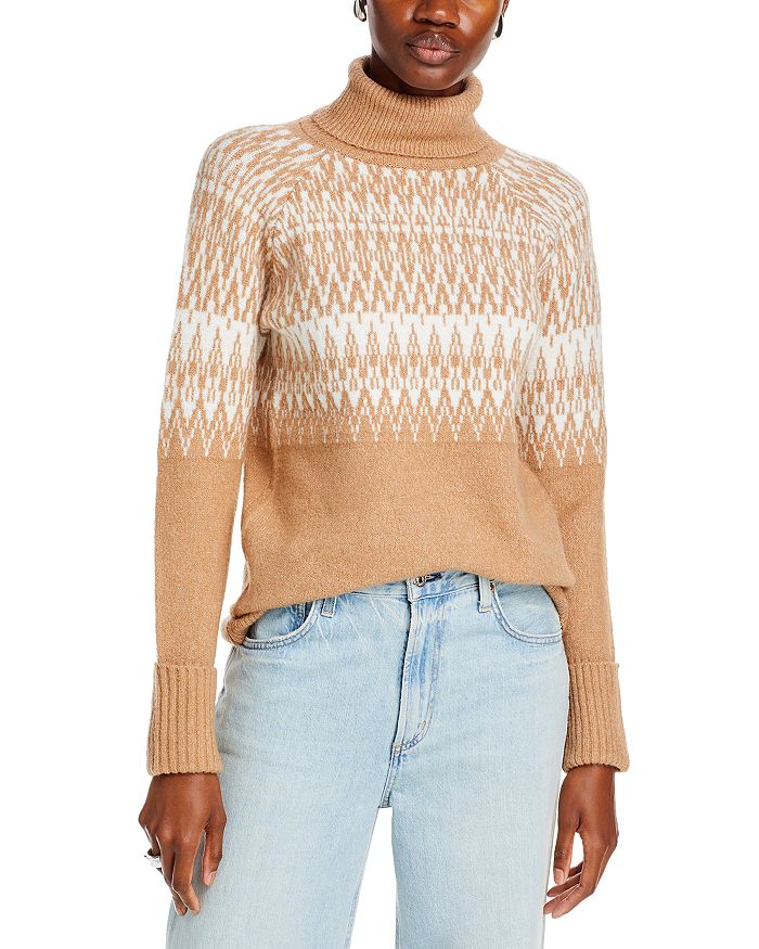 Metallic top turtleneck sweater