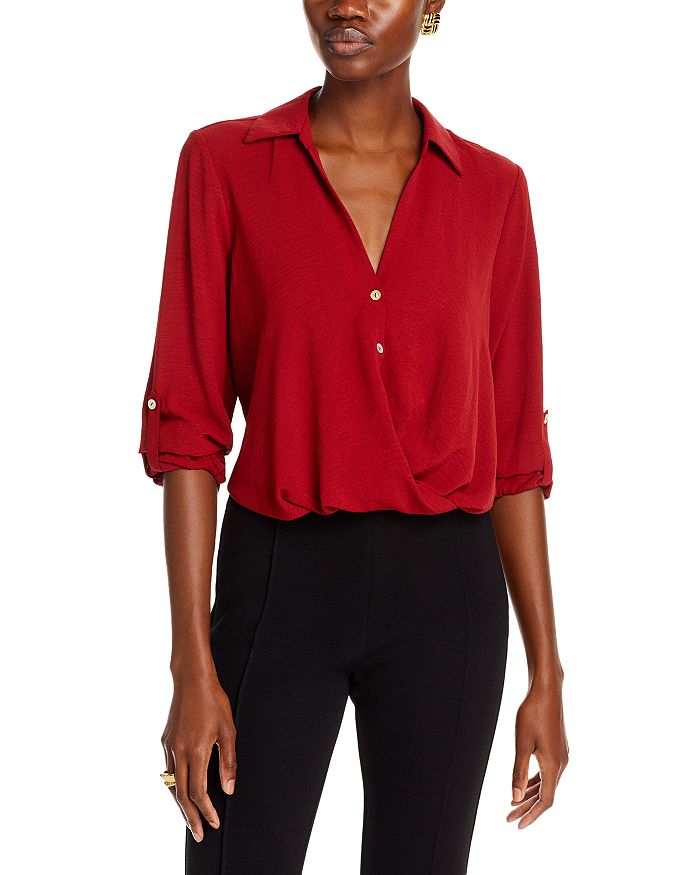 Status by Chenault Roll Tab Surplice Top Bloomingdale's