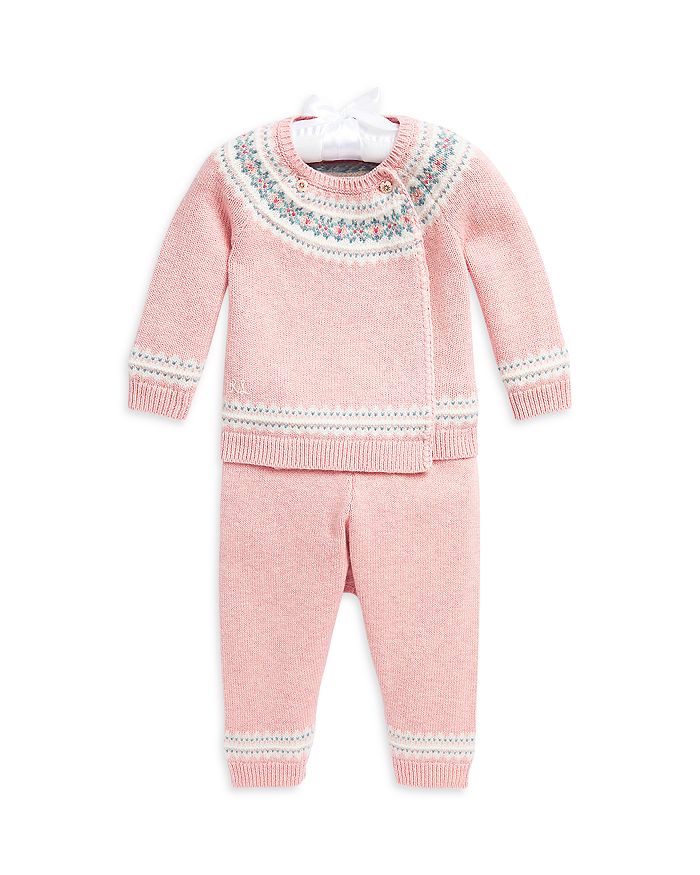 Ralph Lauren - Girls' Cotton Blend Sweater & Pants Set - Baby