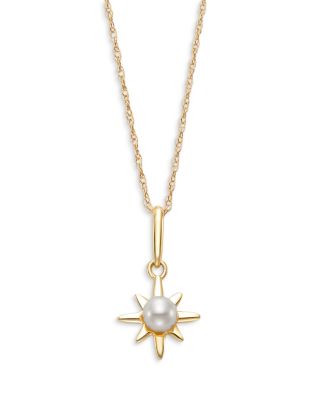 Bloomingdale's Fine Collection - Cultured Freshwater Pearl Starburst Pendant Necklace in 14K Yellow Gold, 16-18"