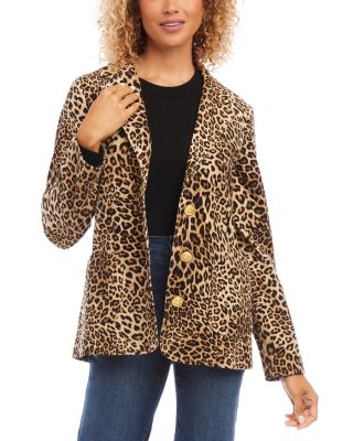 Petite Leopard Print Corduroy Jacket