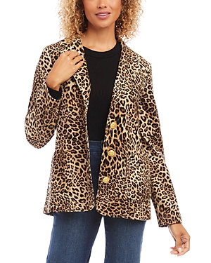 Karen Kane Petite Leopard Print Corduroy Jacket