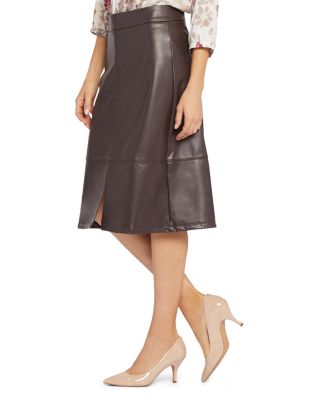Faux Leather A Line Skirt
