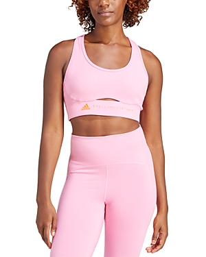 Shop Adidas By Stella Mccartney Truestrength Medium Support Sports Bra In Semi Pink Glow