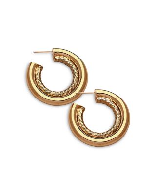 Jennifer Zeuner - Juniper Double Row Hoop Earrings in 18K Gold Plated Sterling Silver