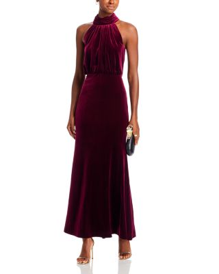 Mock Neck Blouson Gown