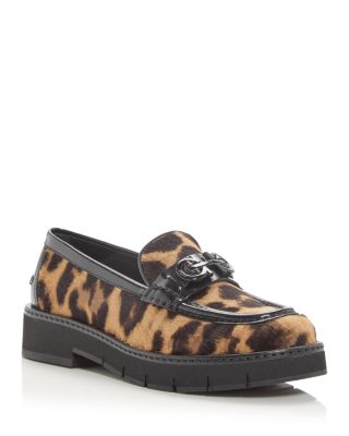 Ferragamo Women's Ofelia Leopard Print Calf Hair Moc Toe
