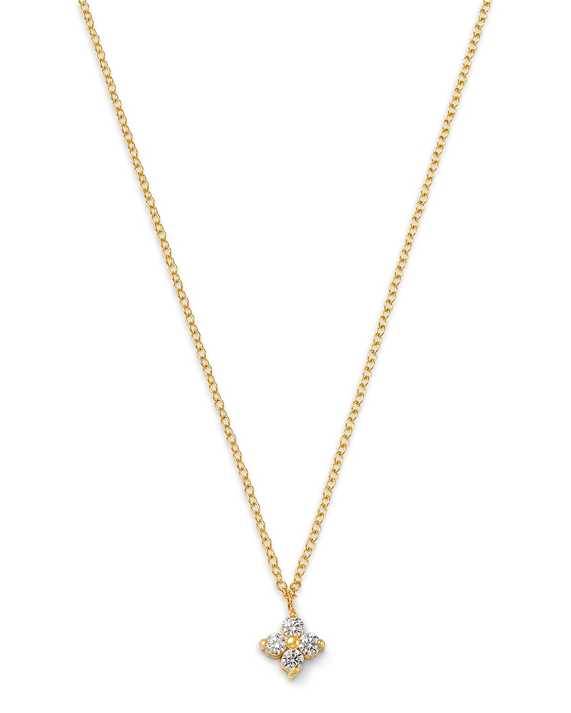 Zoë Chicco Diamond Flower Pendant Necklace In Gold