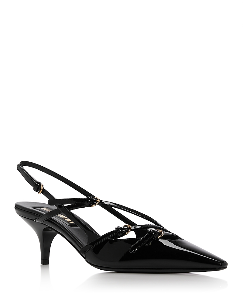 Miu Miu Women's Pointed Toe Slingback Sandals