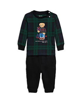 Ralph Lauren - Boys' Polo Bear Graphic Plaid Tee & Fleece Pants Set - Baby