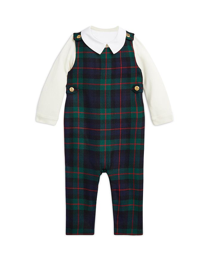 Ralph Lauren - Boys' Cotton Bodysuit & Plaid Wool Overalls Set - Baby