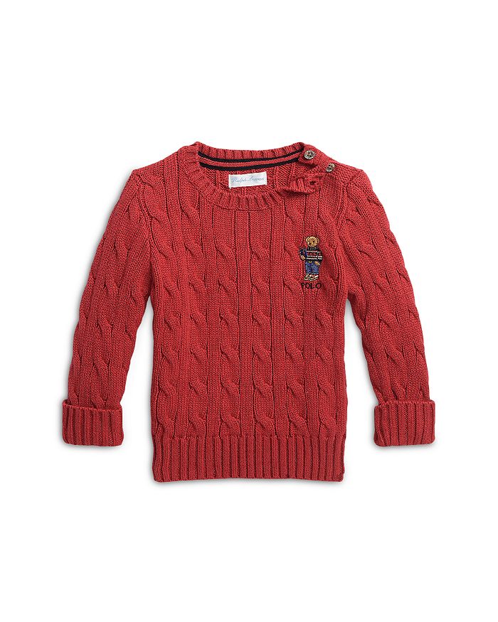 Ralph Lauren Boys' Polo Bear Cable Knit Cotton Sweater - Baby |  Bloomingdale's