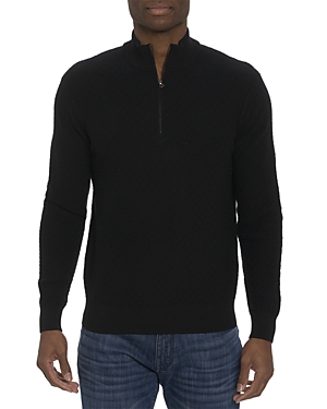 Robert Graham Men's Reisman Quarter-zip Pullover Sweater In Black