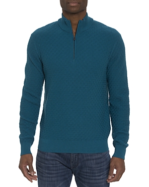 Shop Robert Graham Reisman Quarter Zip Pullover Sweater In Teal