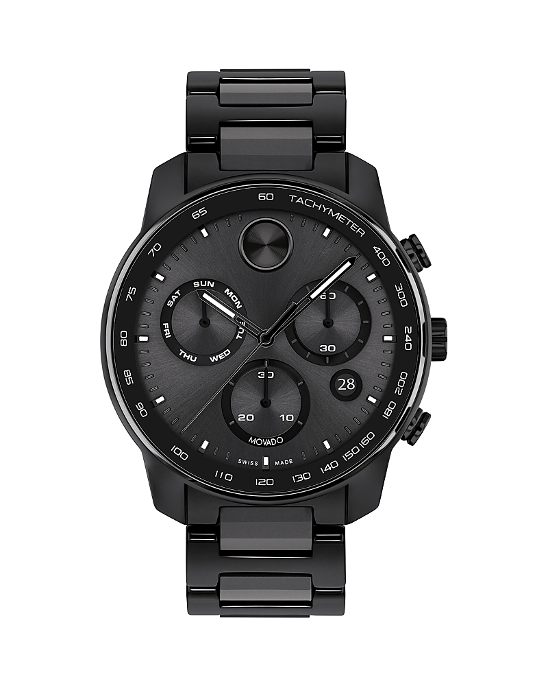 Movado Men's Bold Verso Swiss Quartz Chrono Black Ceramic Watch 44mm In Black