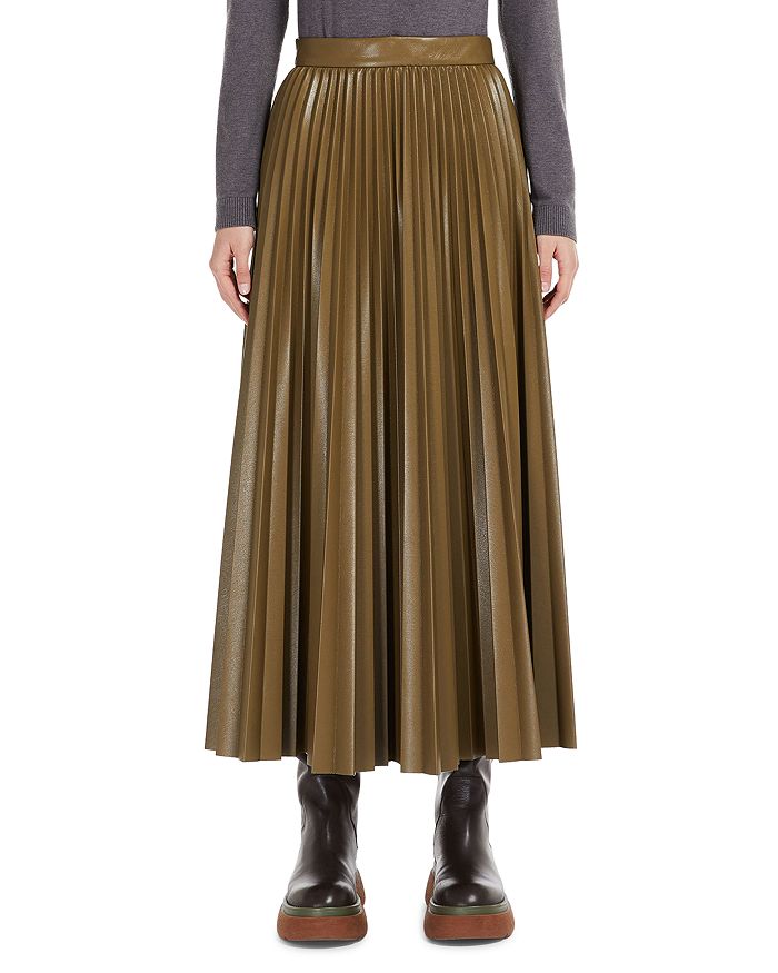 Weekend Max Mara Newport Pleated Faux Leather Skirt | Bloomingdale's