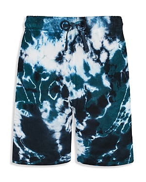 Shop Vilebrequin Rough Ocean Tie Dye Terry Bermuda Shorts In Emerald