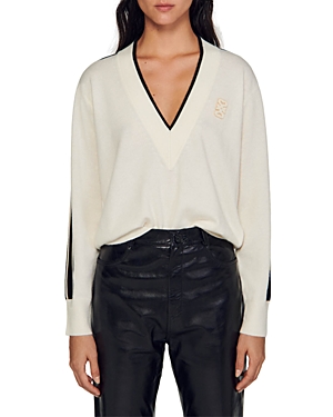 Shop Sandro Sully Sweater In Ecru