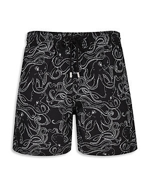 Shop Vilebrequin Octopus 6 Swim Shorts In Black