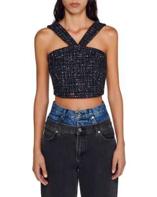 Sandro - Tweed Crop Top