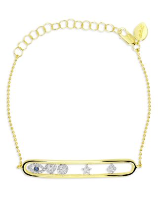 Meira T - 14K Yellow & White Gold Floating Diamond & Sapphire Charm Bracelet